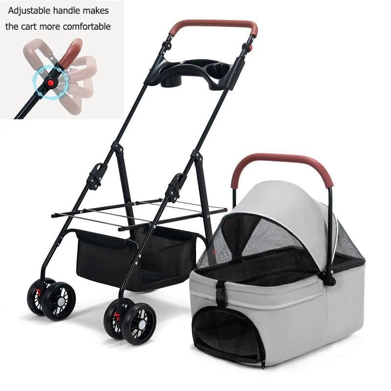 DOG STROLLER GREY